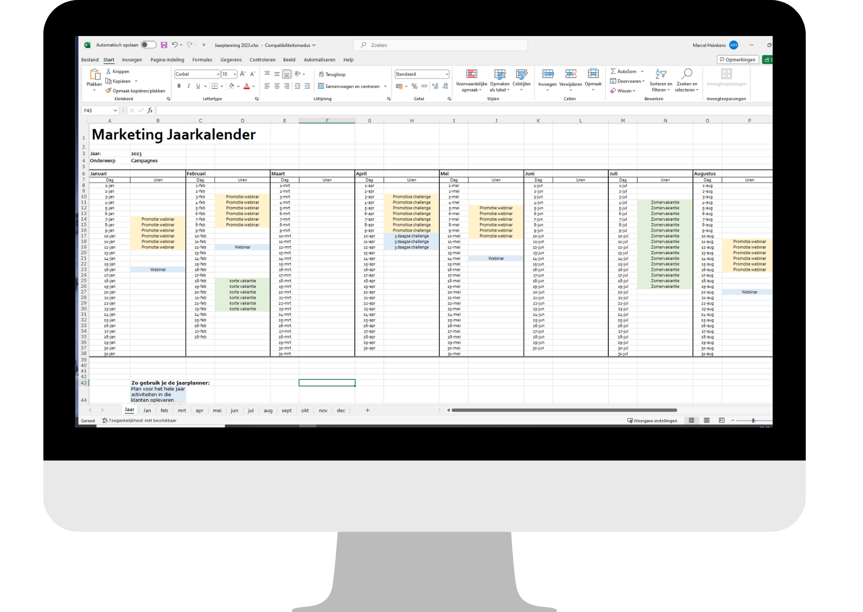 Marketing jaarkalender